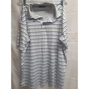 Mens Callaway Optu Dri Black/Gray/Whiye Stripe Polo Shirt Short Sleeve Size...